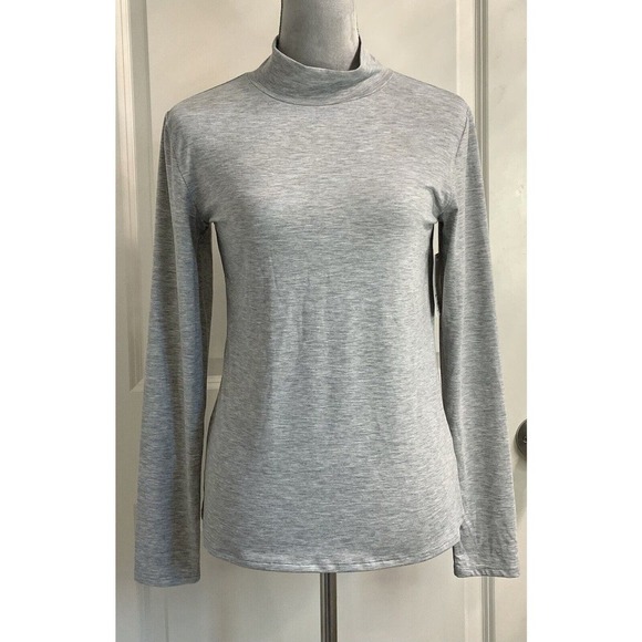 Women’s Modal Blend High Neck Top Mock Sz M Gray - Picture 1 of 4